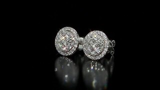 Round Brilliant Diamond Cer Halo Earrings 1 50 Ctw 14kt White Round Brilliant Diamond Cer Halo Earrings 1 50 Ctw 14kt White Gold Video Gallery