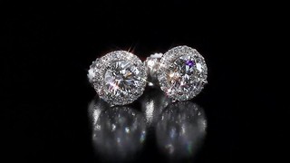 Round Brilliant Diamond Halo Earrings 1 95 Ctw 14kt White Gold Round Brilliant Diamond Halo Earrings 1 95 Ctw 14kt White Gold Video Gallery